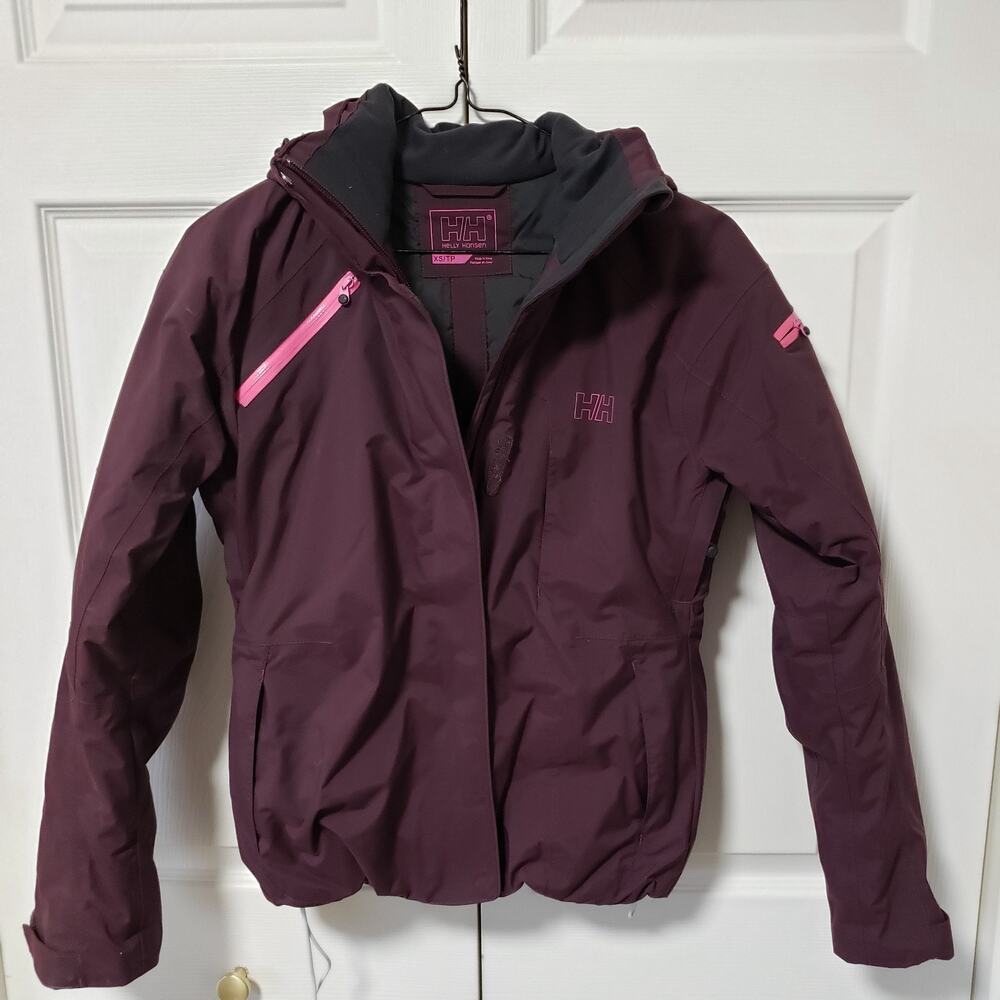 Helly Hansen Women's Jacket Burgandy Shell Ski Snowboard Snow Winter Size Small